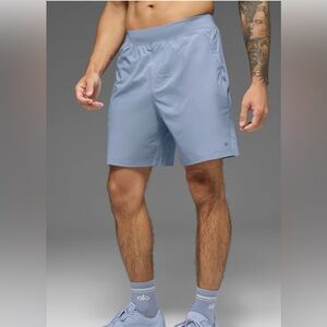ALO Yoga Men's Athletic Shorts in Light Blue